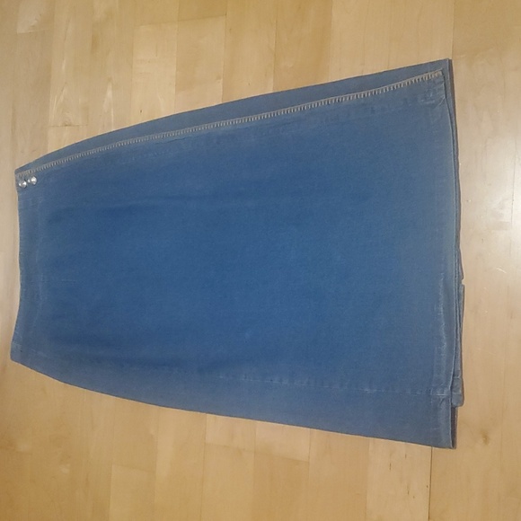 Vintage Ruff Maxi Wrap Around Denim Skirt 14 - Picture 1 of 5
